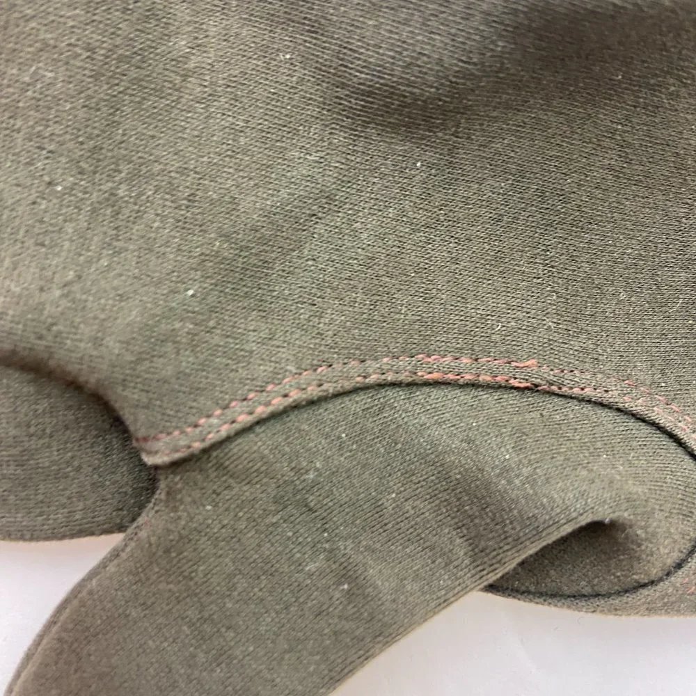 Vintage Gloves Grey-green Pleats Size 6 1/2